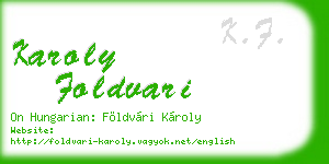 karoly foldvari business card